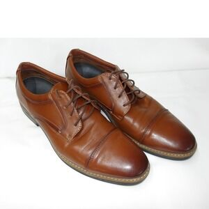 Nunn Bush Leather Dress Shoes Dixon Cap Toe Oxford Cognac‎ Man Size 13 /#6241